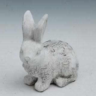 Statuary Rabbit/Bunny Birch-Look Lrg 10H Cement