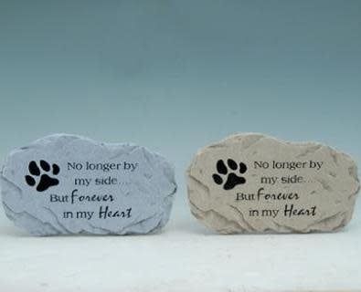 Stone/Plaque No Longer By My Side Pet Memorial 12x7 Asst