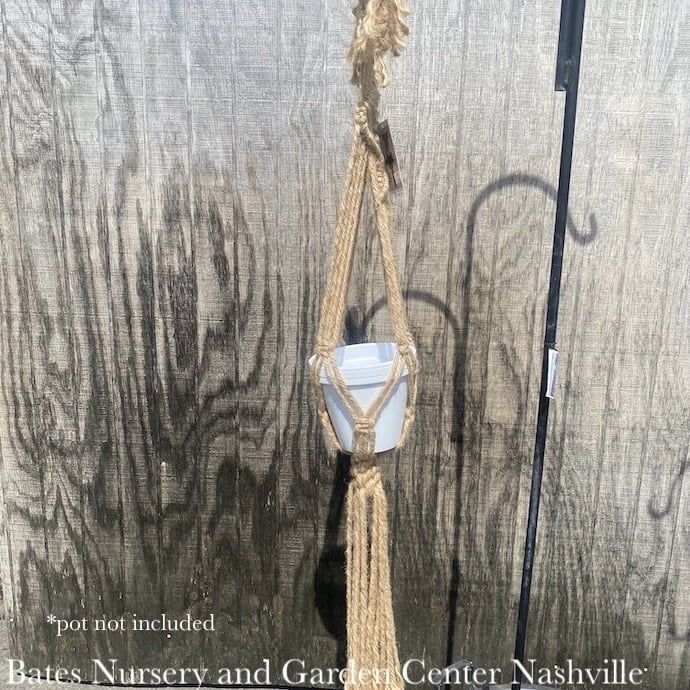 Plant Hanger Macrame / Natural Jute Bar Top w/Figure 8 Decor 48&quot;