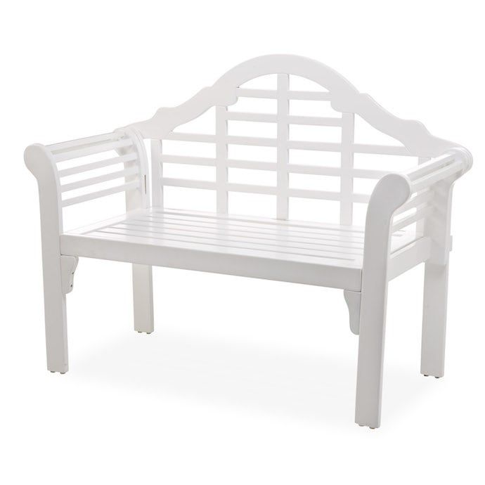 Bench Lutyens Style 48x37x21 White Wood