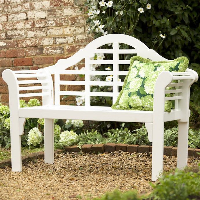 Bench Lutyens Style 48x37x21 White Wood