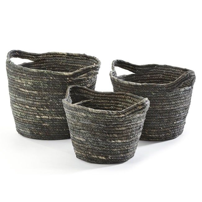 Basket Natural Grass Lrg 15x9 Gray/Tan