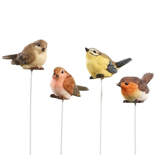 Plant Pick / Garden Stake Bird Asst 9H