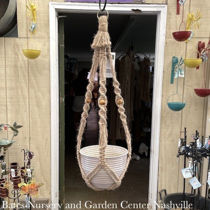 Plant Hanger Macrame / Natural Jute No Bottom Tassel 40&quot;