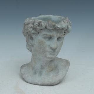 Pot/Statuary Male Bust/Head  8x7.5x11 Cement
