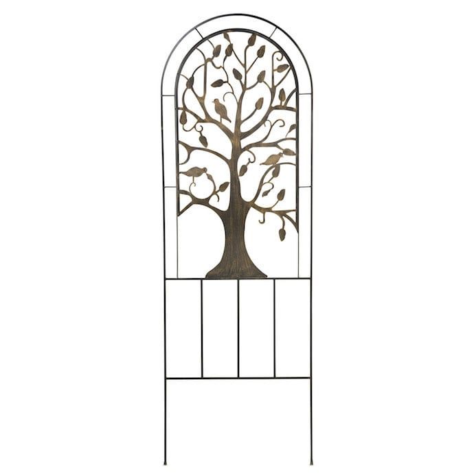 Trellis Tree of Life 24x72 Black/Burnished Bronze Finish Metal