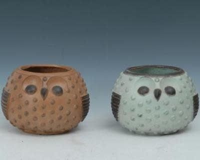 Pot Owl w/Dots 12x9 Asst