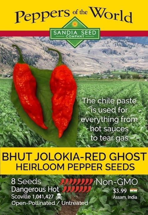 Seed Pepper Bhut Jolokia Red Ghost Heirloom - Capsicum chinense