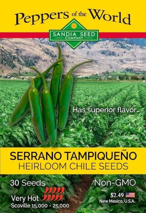 Seed Pepper Serrano Tampiqueno Heirloom - Capsicum annuum