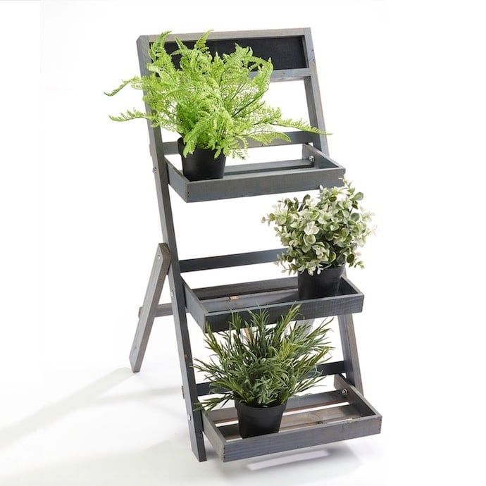 Plant Stand 3-Shelf w/Chalkboard 13x15x28 Fir