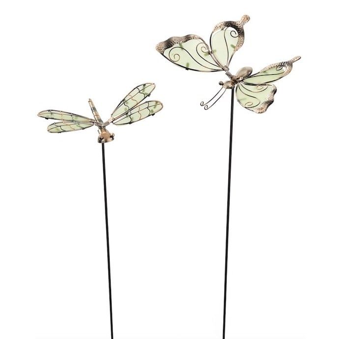 Garden Stake Btrfly/Drgfly Asst Metal/Acrylic 30H