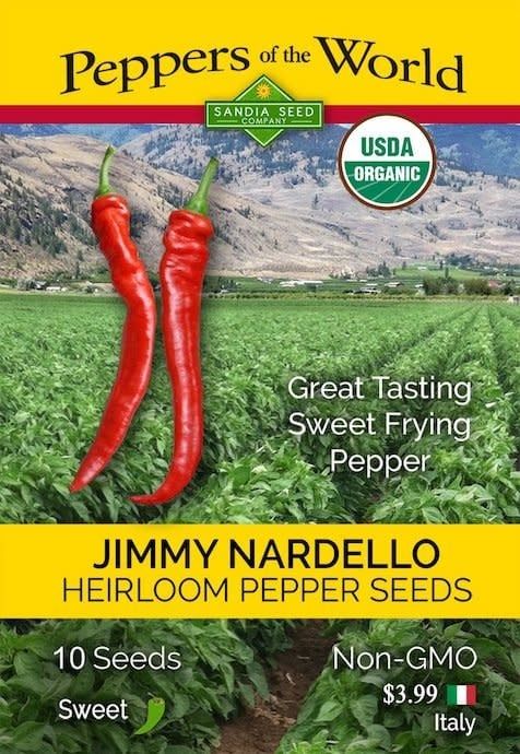 Seed Pepper Jimmy Nardello Organic Heirloom - Capsicum annuum