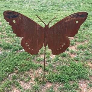Garden Stake Luna Moth Silhouette Borcon Steel 30x42H