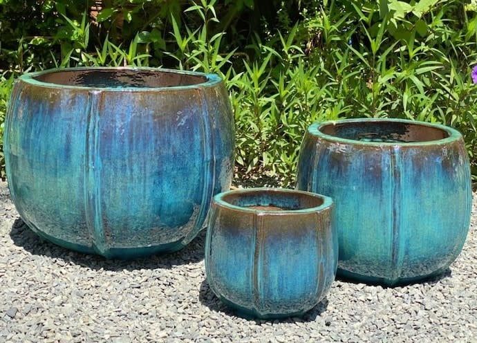 Pot Vertical Lines/4-Ribs Sml 9x9 Asst