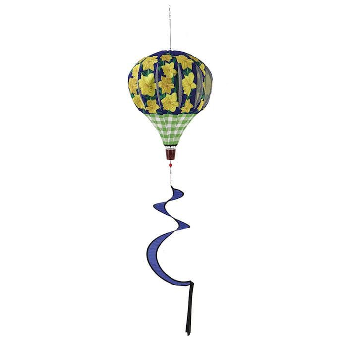 Balloon Spinner Daffodils &amp; Checks 15x55 Burlap