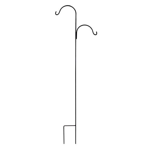 Crane/Shepherd Hook Short Double Off Set 5&#39;4&quot; H Black Metal 5/8&quot; Thick