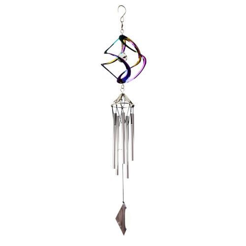 Wind Chime Cosmix Iridescent Copper Plated Metal/Crystal 25H