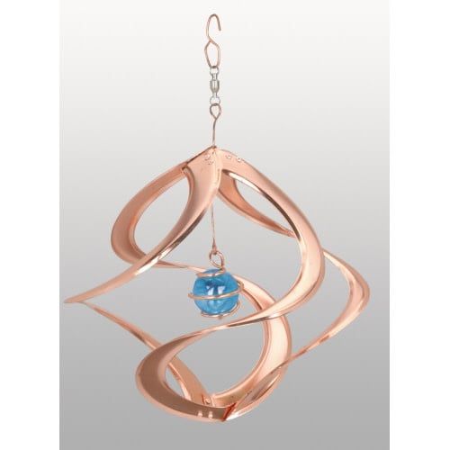 Hanging Spinner Cosmix w/Single Planet 11&quot;Copper Plated Metal