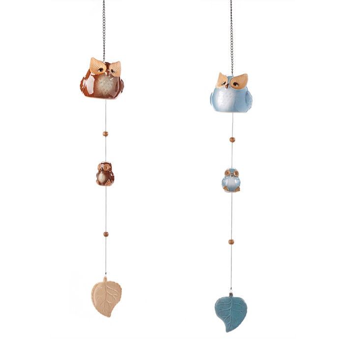 Hanging Owls Decor 31&quot;H Asst Ceramic/Metal
