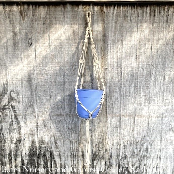 Plant Hanger 42&quot; Macrame Cotton Woven Plain Cord Primitive Planters