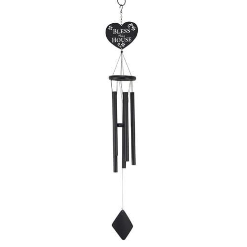 Wind Chime Shadow Bless This House 40H Metal