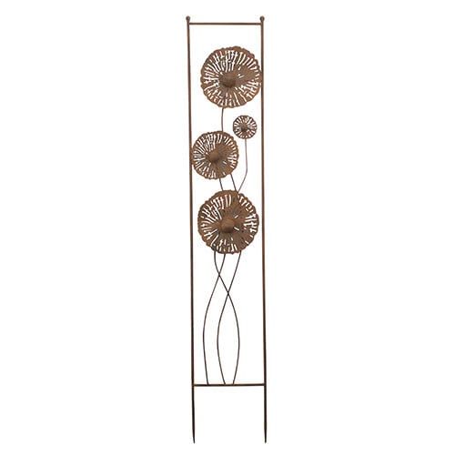 Trellis Flower Burst 9w x 49h  Bronze Color Metal