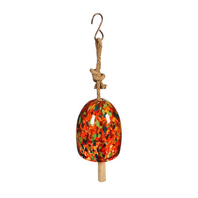 Bell/Chime Art Glass 5.5x7.5 Speckle Orange