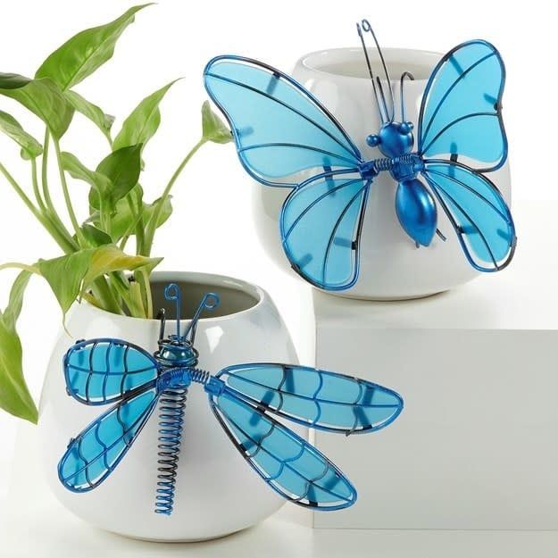 Pot Hugger/Hanger Btrfly/Drgfly Asst Blue
