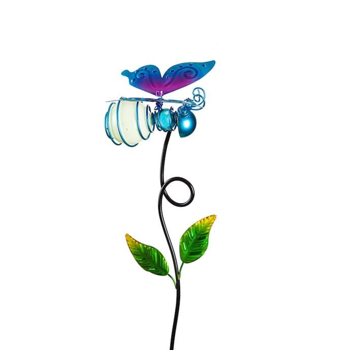 Garden Stake Bobble Bugs Glow-in-the-Dark Butterfly 28H