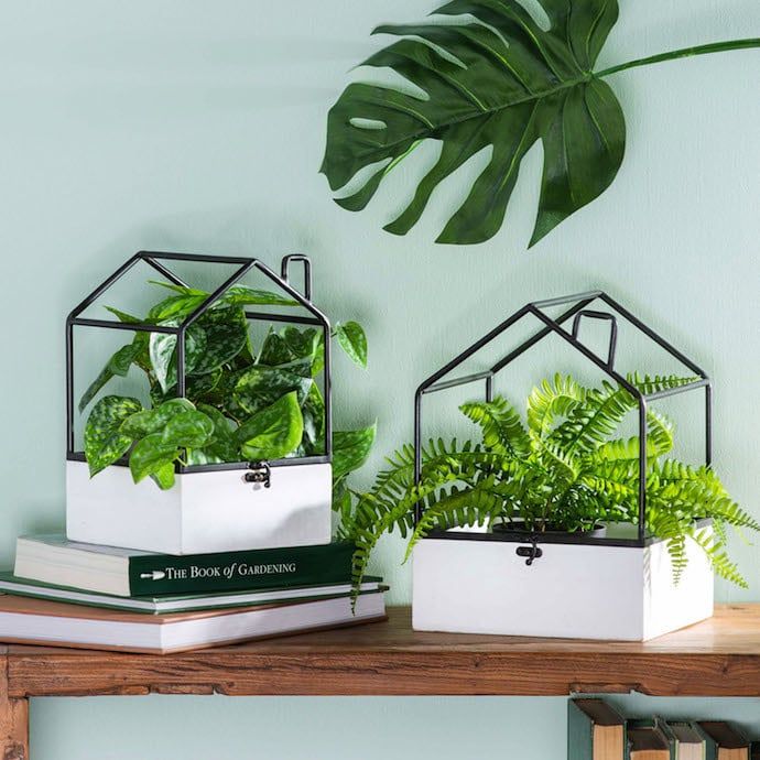 Planter Box House Sml 6x9 Wood/Metal
