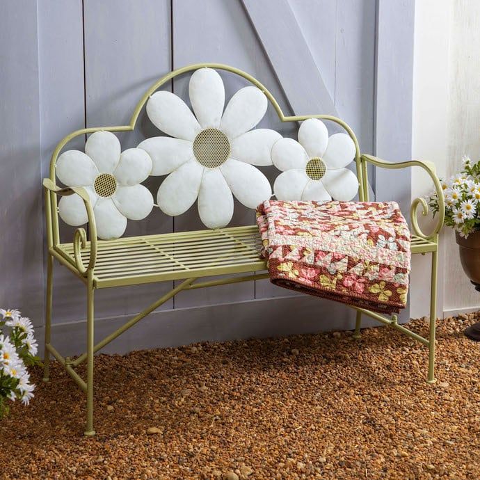 Bench Floral Garden 45x38x20 Metal