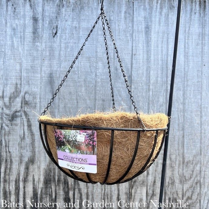 16&quot; Liberty Hanging Basket Black Metal w/Coco Liner Border