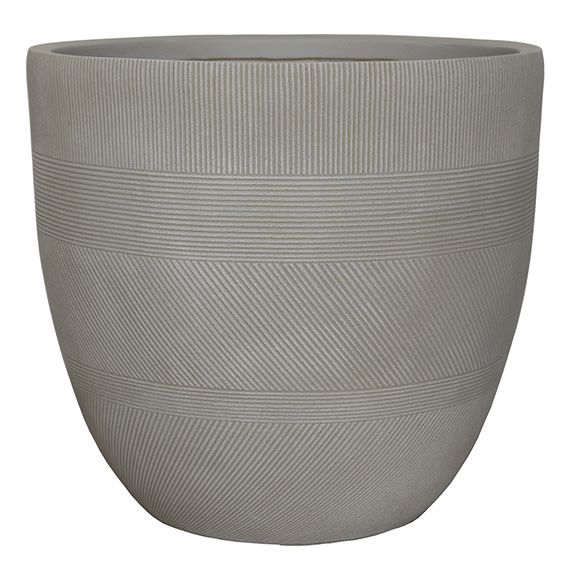 Pot Midmod Lined Planter Lrg 16.5x15 Asst FiberClay