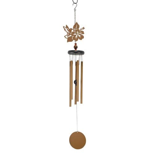 Wind Chime Bronze Shadow Hummingbird 33H Metal