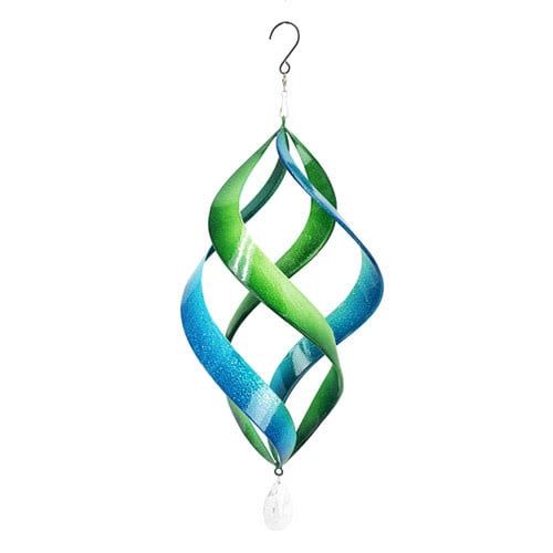 Hanging Spinner Cosmix Green &amp; Blue 22&quot; Metal