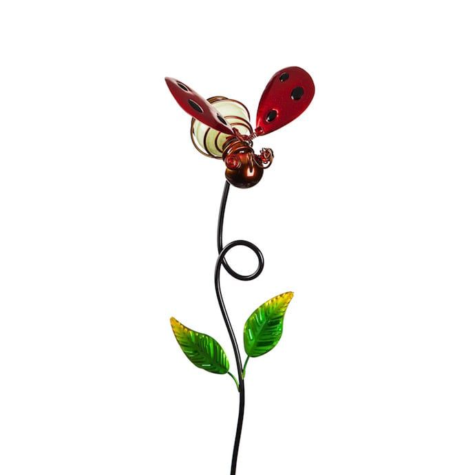 Garden Stake Bobble Bugs Glow-in-the-Dark Ladybug 28H