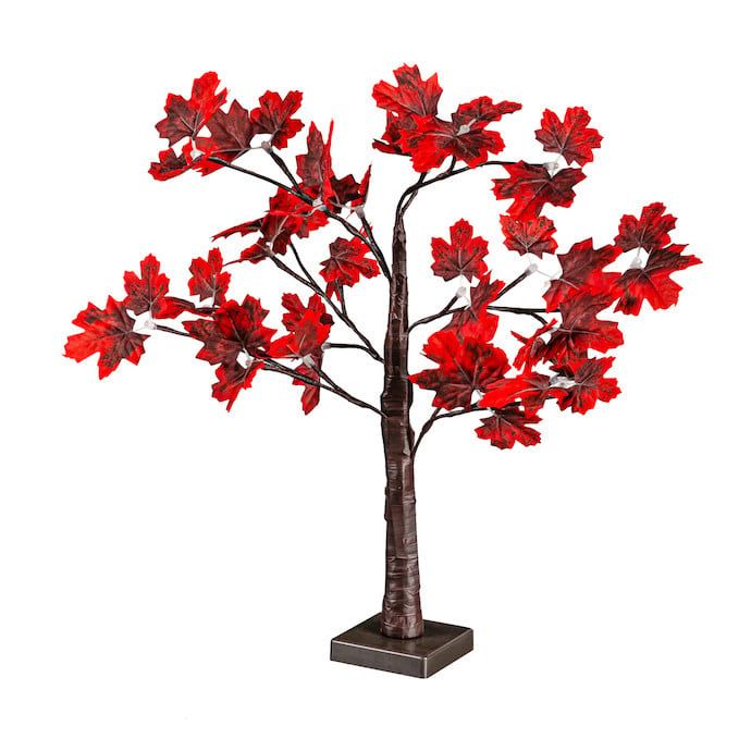 Halloween/Fall Decor LED RED Maple Tree 24&quot;H