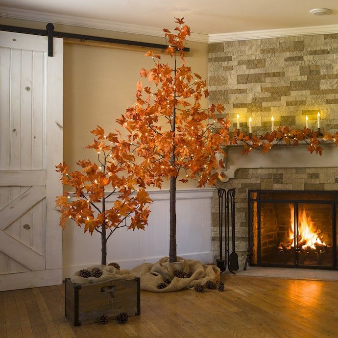 Halloween/Fall Indoor/Outdoor LED Maple Tree w/48 Lights Plastic/Metal 48&quot;H