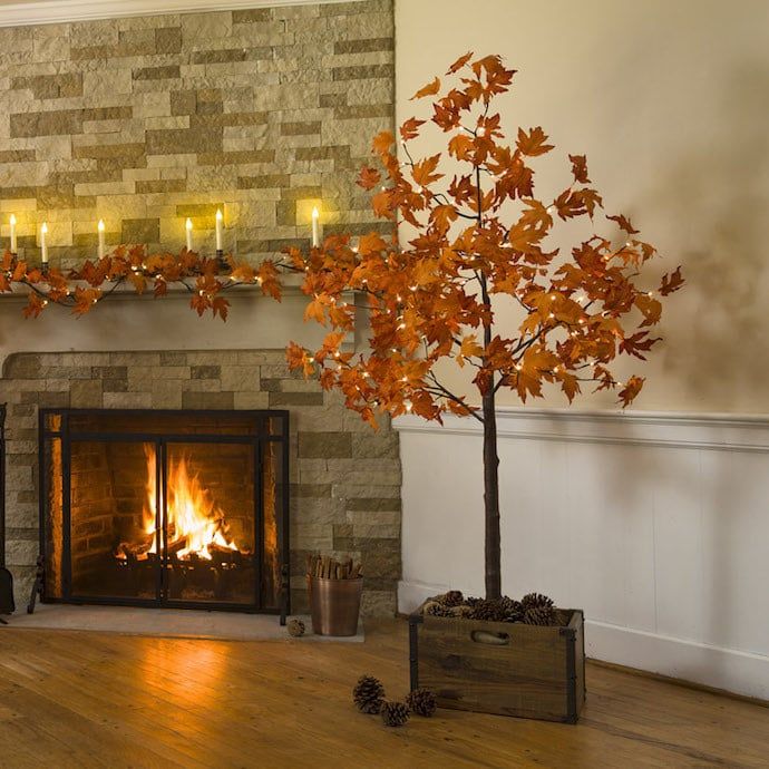 Halloween/Fall Decor Indoor/Outdoor LED Maple Tree w/96 Lights Plastic/Metal 72&quot;H