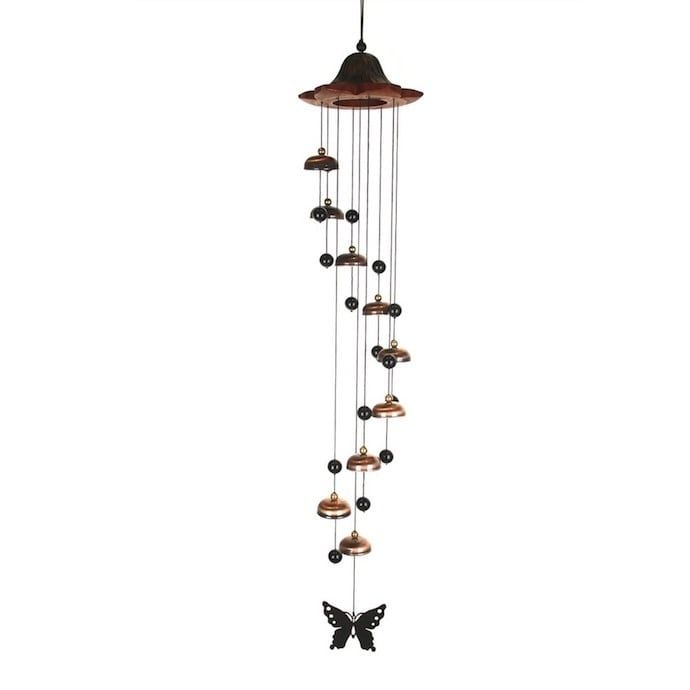 Wind Chime / Garden Bell Spiral Butterly  Wood/Metal 43.5H