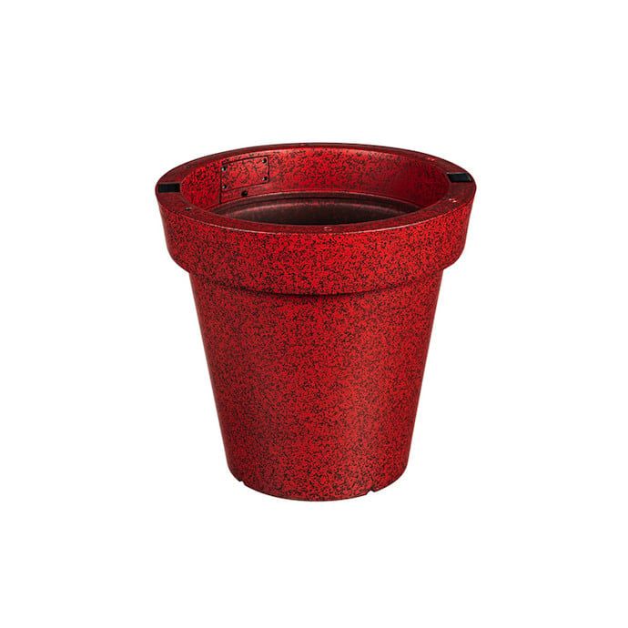 Pot Solar Lit Planter 16&quot; Red Plastic