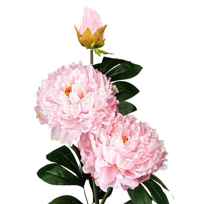Garden Stake Peony Solar Lt. Pink Metal/Plastic/Taffeta 33H
