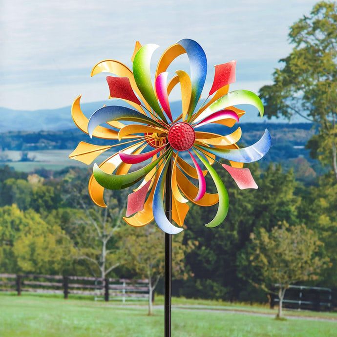 Wind Spinner / Garden Stake Wish Dragon Metal 75H