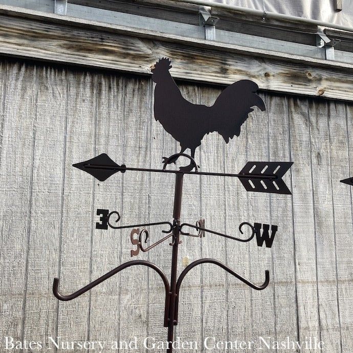 Shepherd Hook Double Rooster Weathervane 78&quot;h Panacea