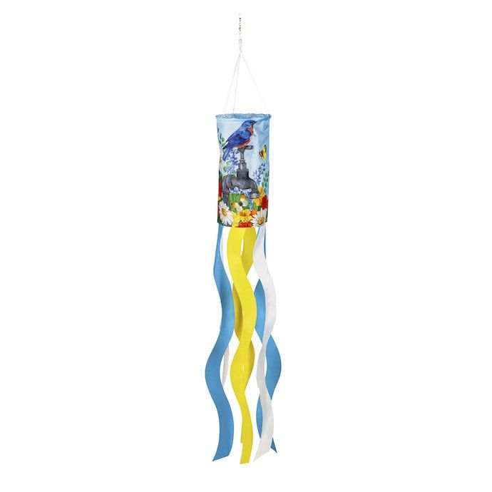 Windsock Vintage Water Pump/Bird Sublimated 38&quot;H