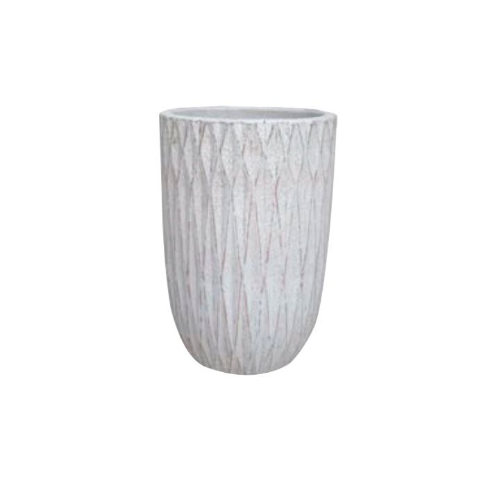 Pot Atlantis Tall Diamond Planter Sml 11.75x18 Atlantis White