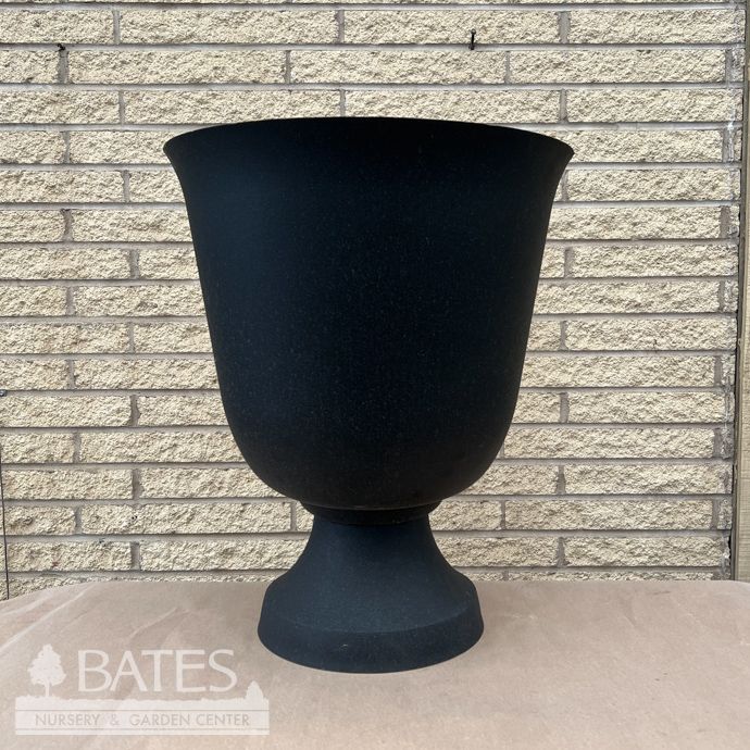 Pot /Urn HC 19&quot; Tribeca Urn Black Lava Stone Lt Wt