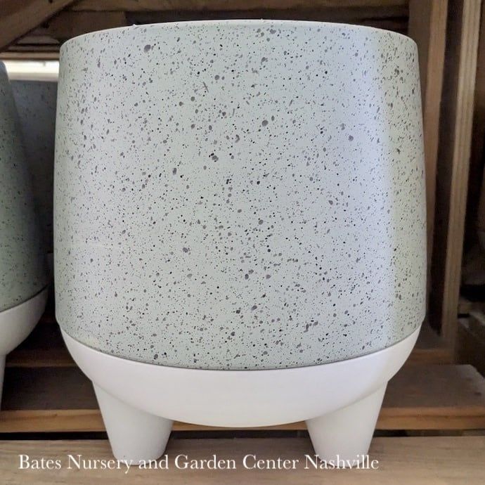Pot HC 8&quot; Orion Footed Self-Watering 2pc Planter Sage Granite/Birch Lt Wt