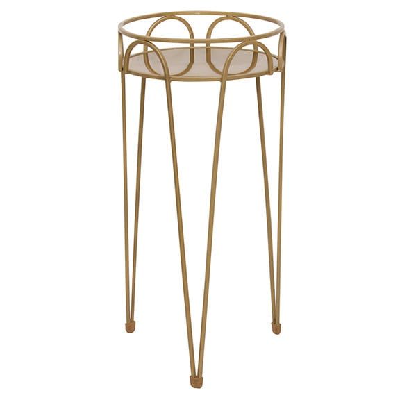 Plant Stand Gilded 21&quot;h Brass-Look Metal