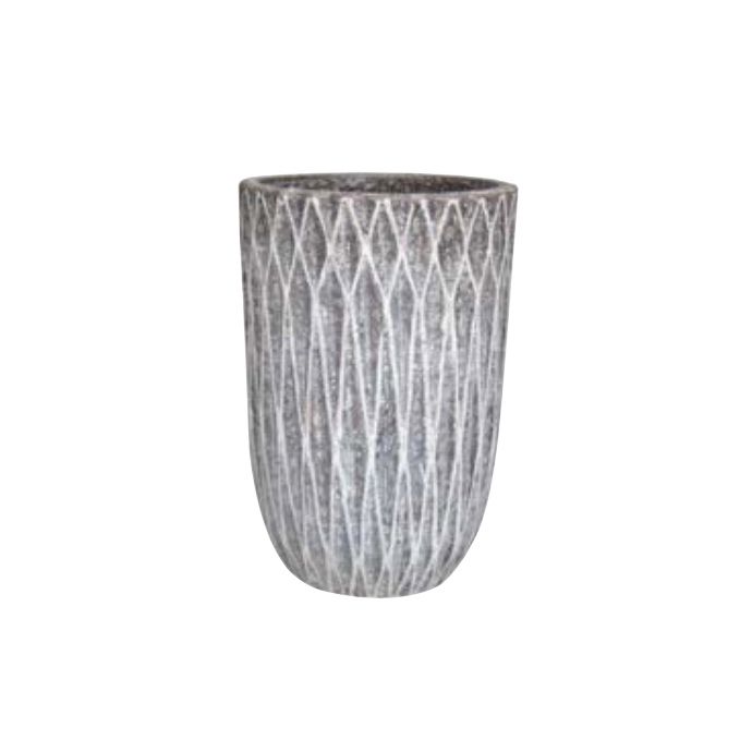 Pot Atlantis Tall Diamond Planter Med 14.75x13 Atlantis Black White